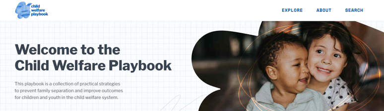 Screenshot of child welfare playbook website
